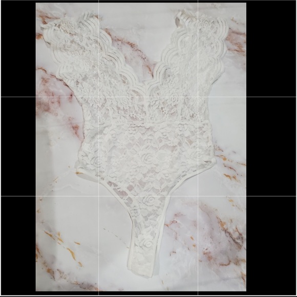 White lace bodysuit lingerie sexy lingerie Sexy Top - Picture 7 of 10